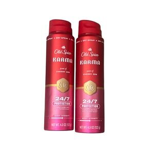 Old Spice Karma Dry Spray Antiperspirant Scent of Cherry Zen 4.3 oz 2 Pack NEW